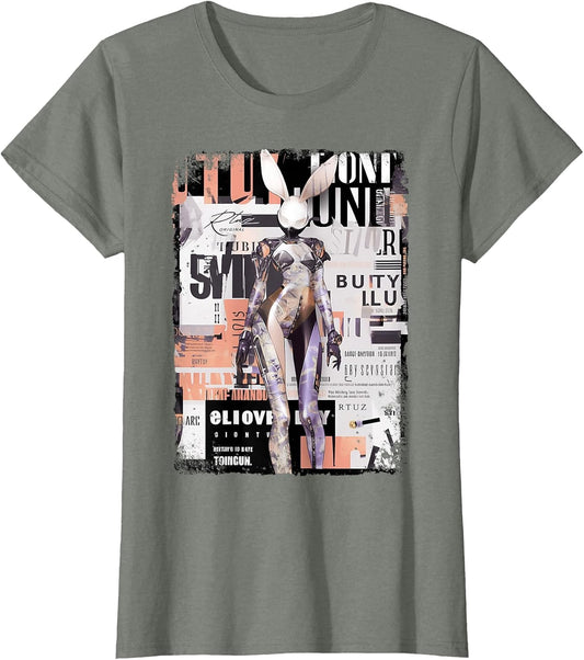 Y2K Streetwear Vintage Girl Bunny Collage Sexy Model Pin-Up