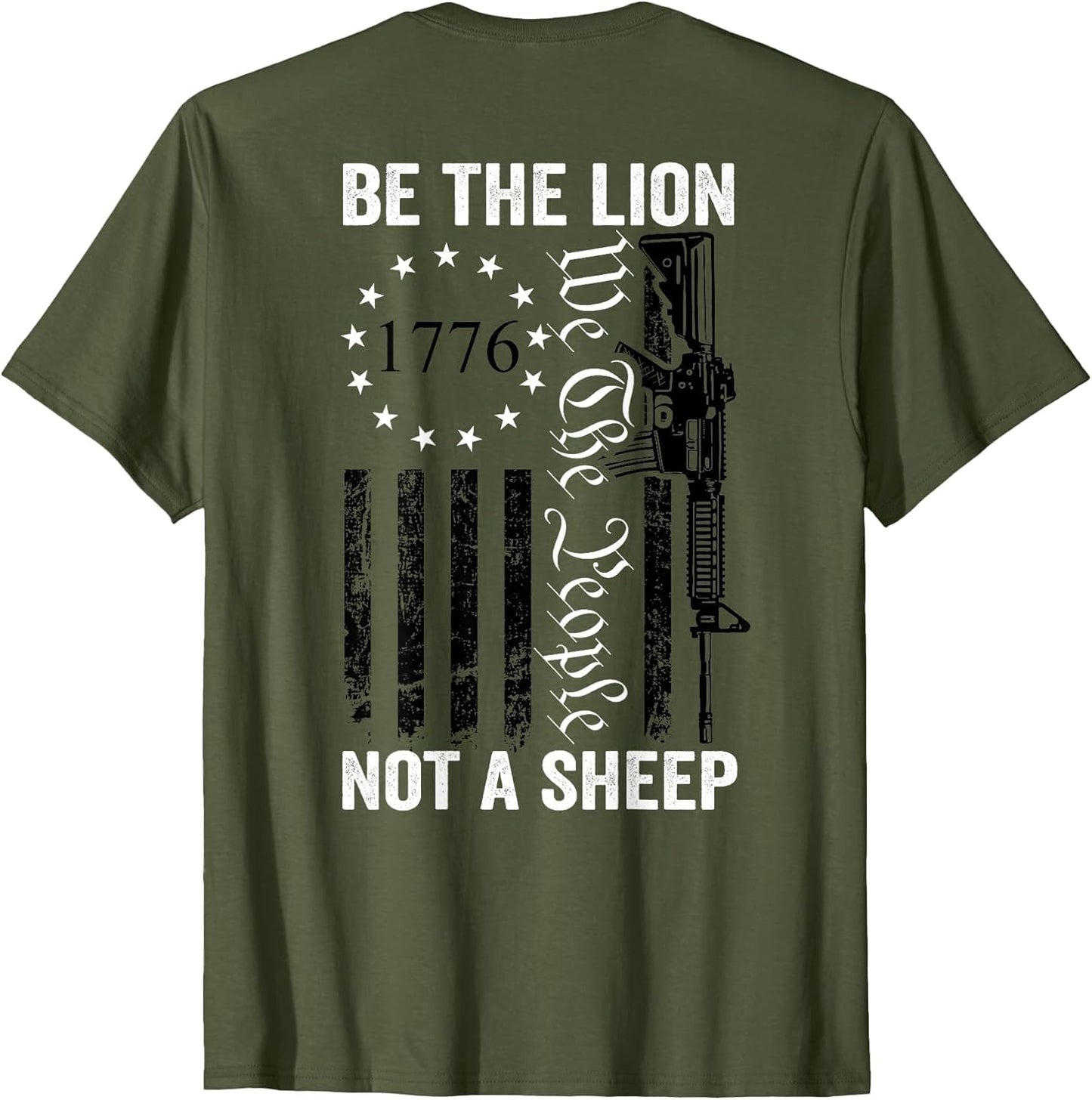 Be The Lion Not A Sheep - AR15 2nd Amendment Pro Gun (Back)