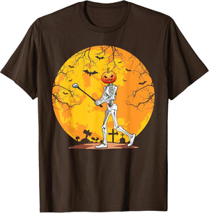 Pumpkin Skeleton Golf Halloween Golfing Golfer
