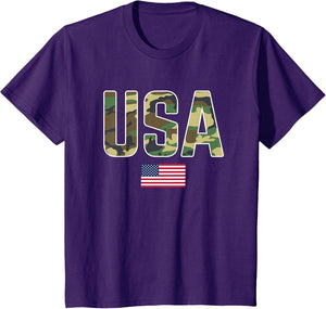 USA Camo Letters with American Flag Patriotic
