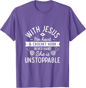 with Jesus in her Heart Crochet Hook Unstoppable Crochet