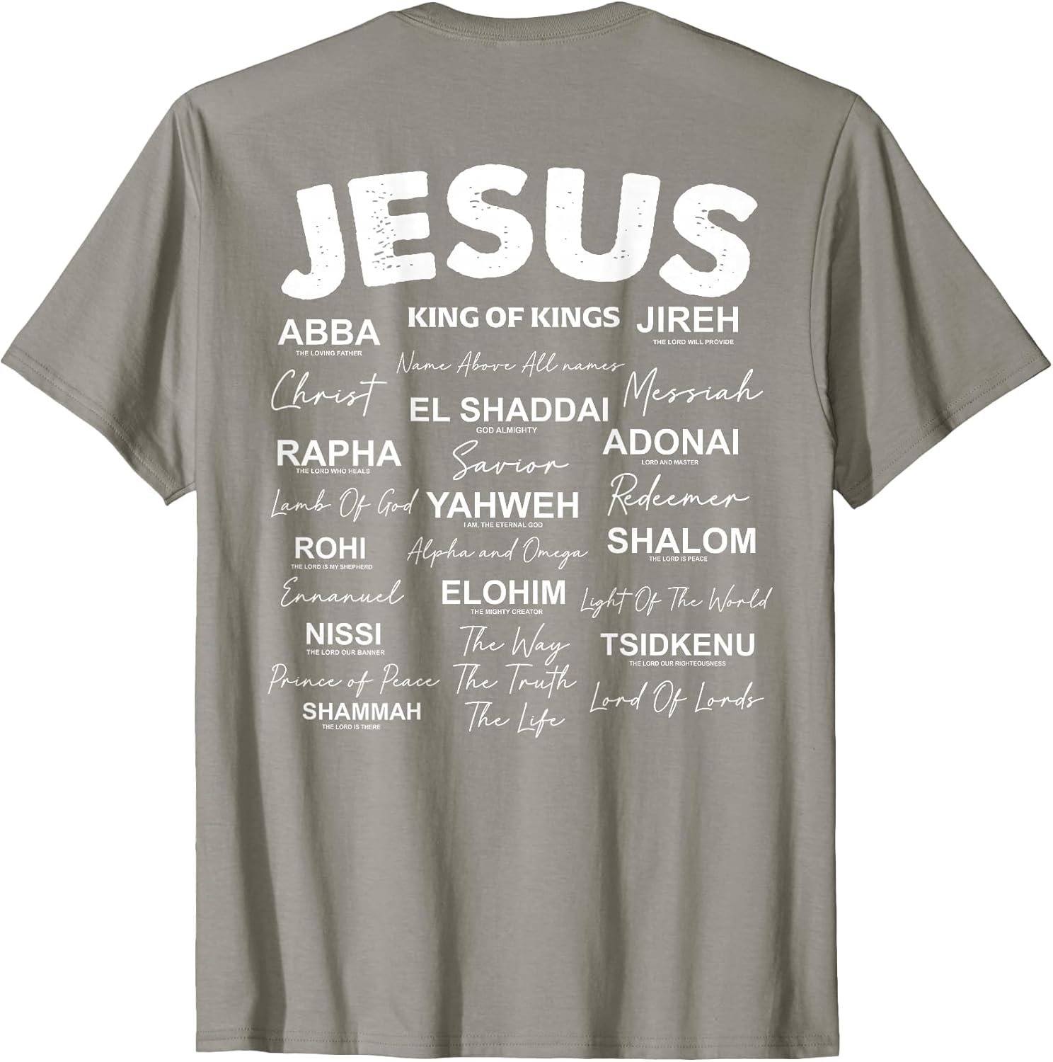 Jesus is King Names of God Hebrew Jesus Christian (On Back)