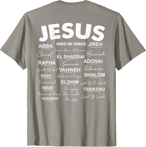Jesus is King Names of God Hebrew Jesus Christian (On Back)