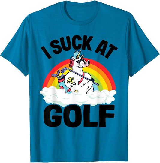 I Suck At Golf Funny Golf Loser Unicorn Sarcastic Golfing