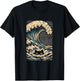 Funny Black Cat Japanese Wave Art Design
