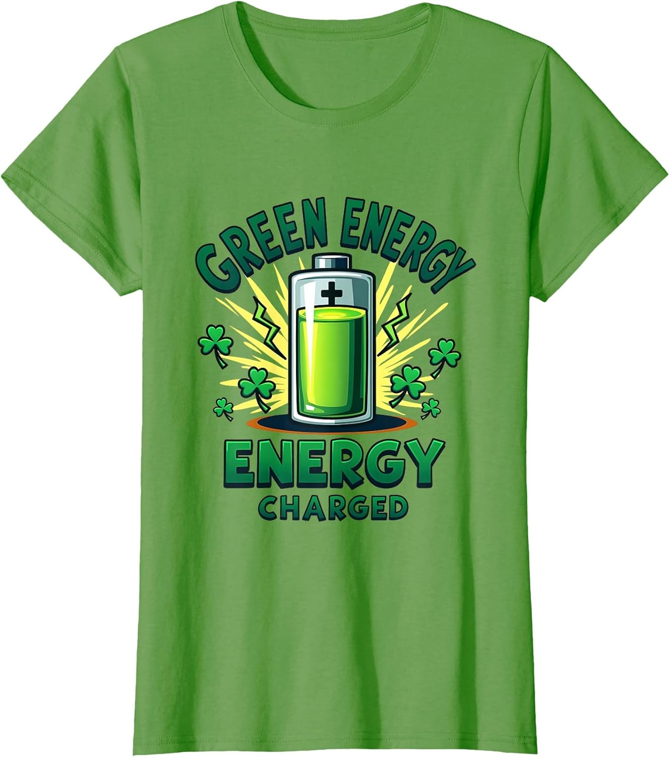 Green Energy Battery Charged St Patricks Design