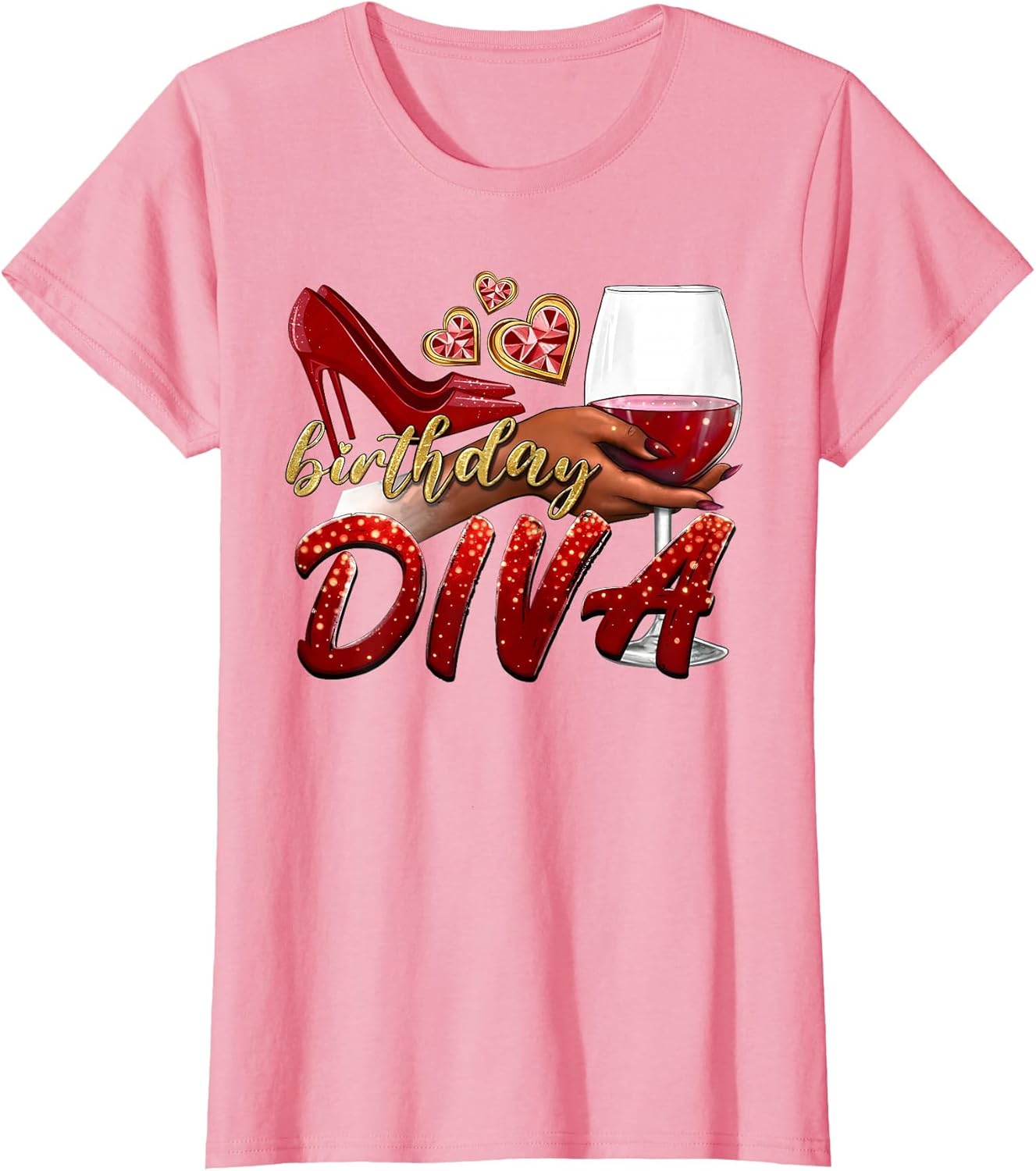 Funny Birthday Diva Happy Birthday Heels Shoes and Champagne