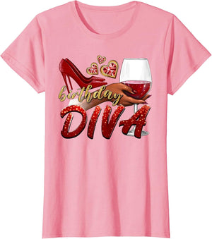 Funny Birthday Diva Happy Birthday Heels Shoes and Champagne
