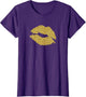 Hot Gold Lips Lipstick Kiss 80's Costume Retro Party T Shirt