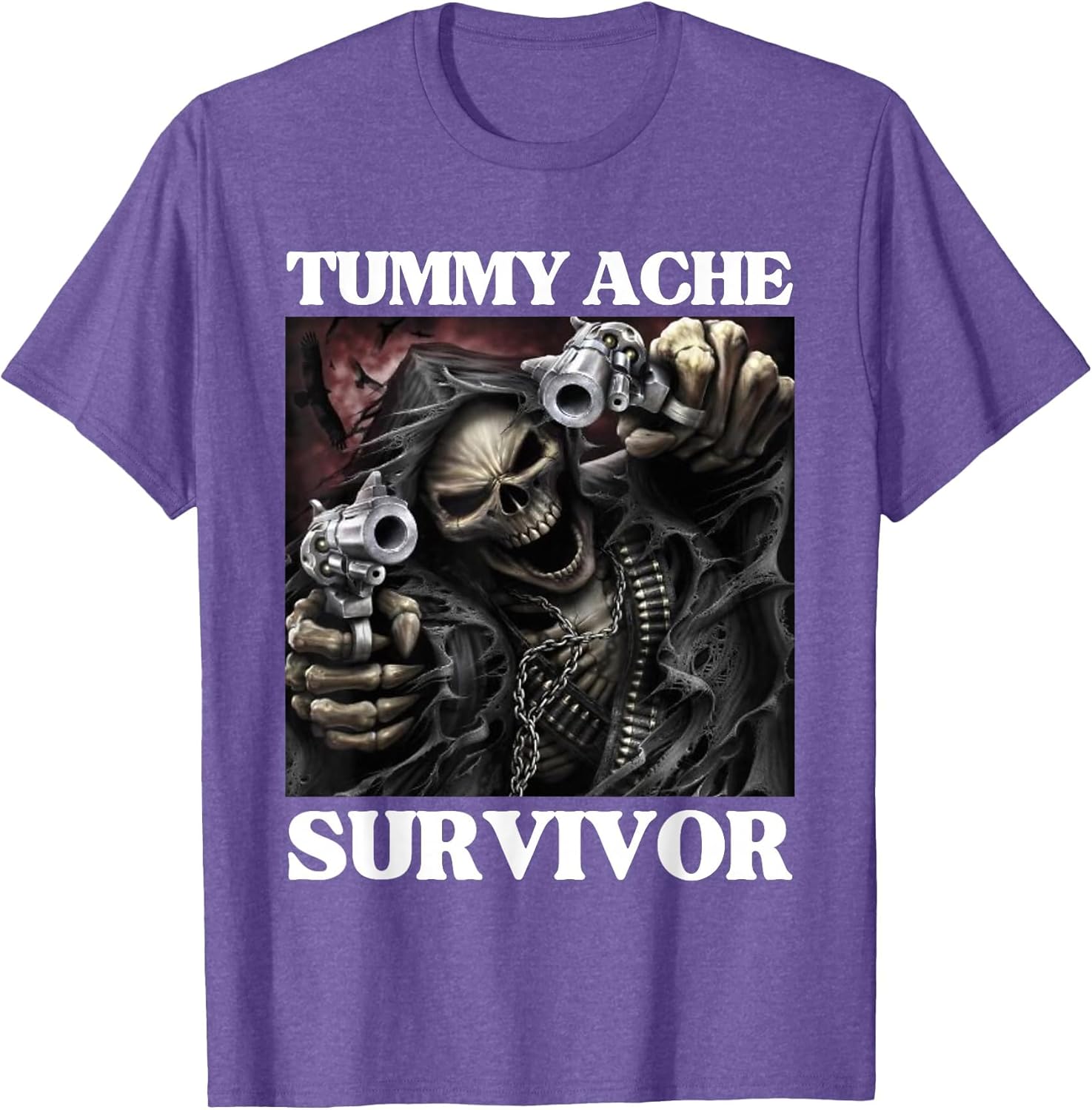 Tummy Ache Survivor Funny Cool Edgy Hard Skeleton Meme