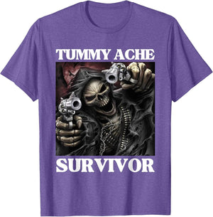 Tummy Ache Survivor Funny Cool Edgy Hard Skeleton Meme