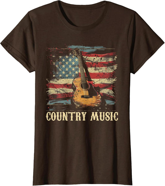 Country Music - Outlaw Western USA Patriotic Vintage Guitar