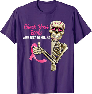 Check Your Boobs Skeleton Breast Cancer Awareness Halloween