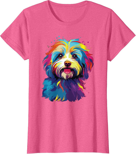 Watercolor Colorful Havanese Dog