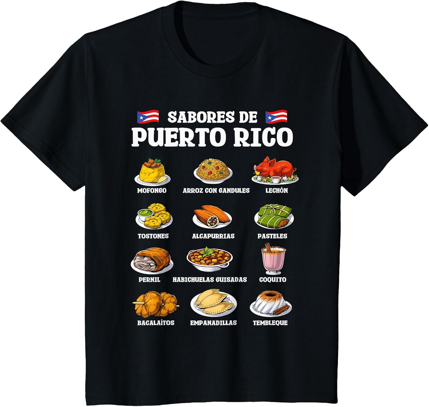 Puerto Rico Foods Boricua Flag Proud Puerto Rican Heritage