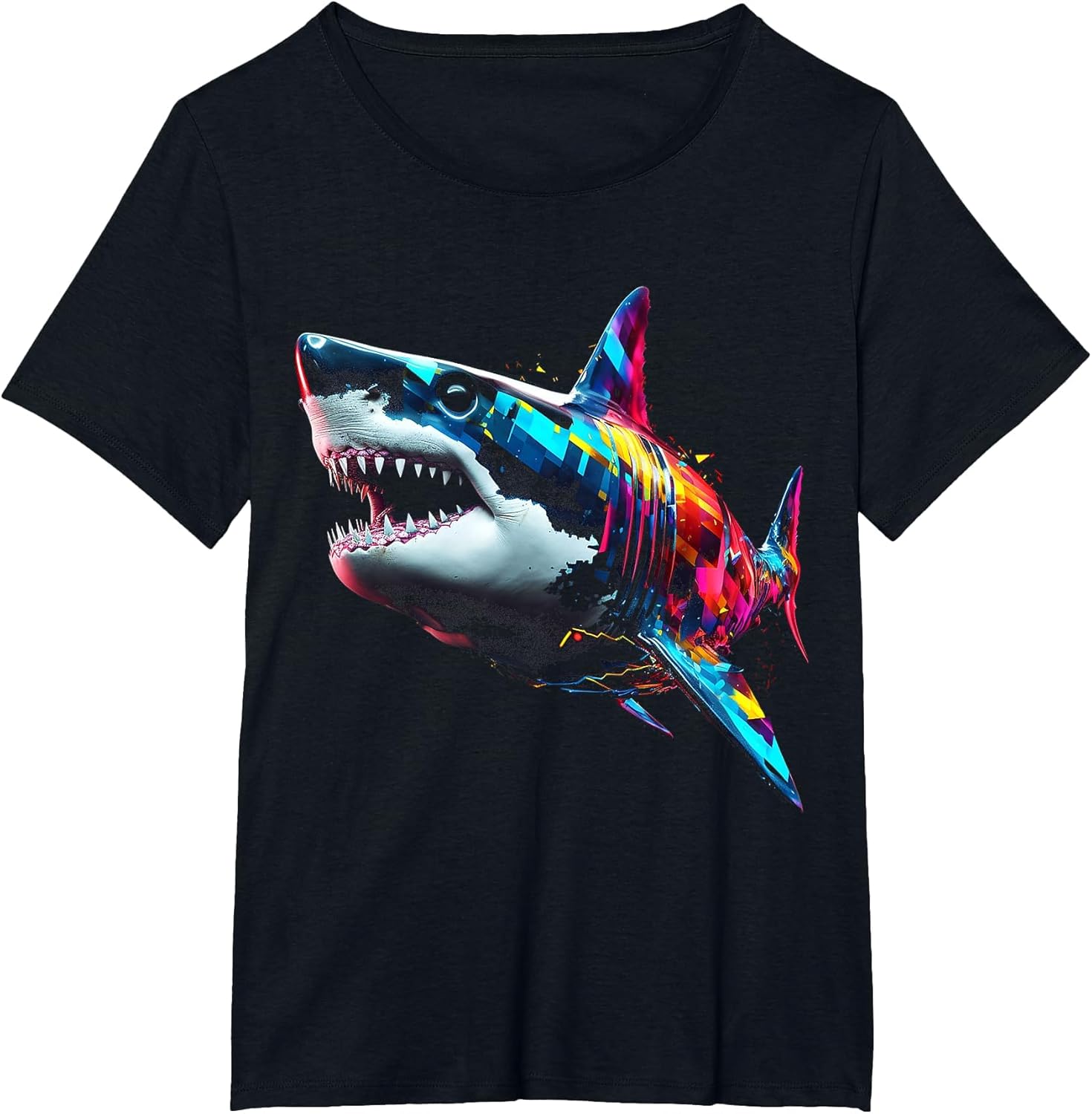 Shark Polygon Colorful Animal Art Abstract Graphic Shark