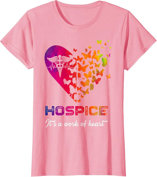 Heart Butterflies Hospice Nurse Appreciation Nursing Scrubs