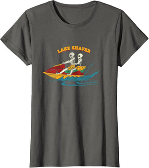 Lake Shafer Indiana Funny Skeleton Jet Ski Retro