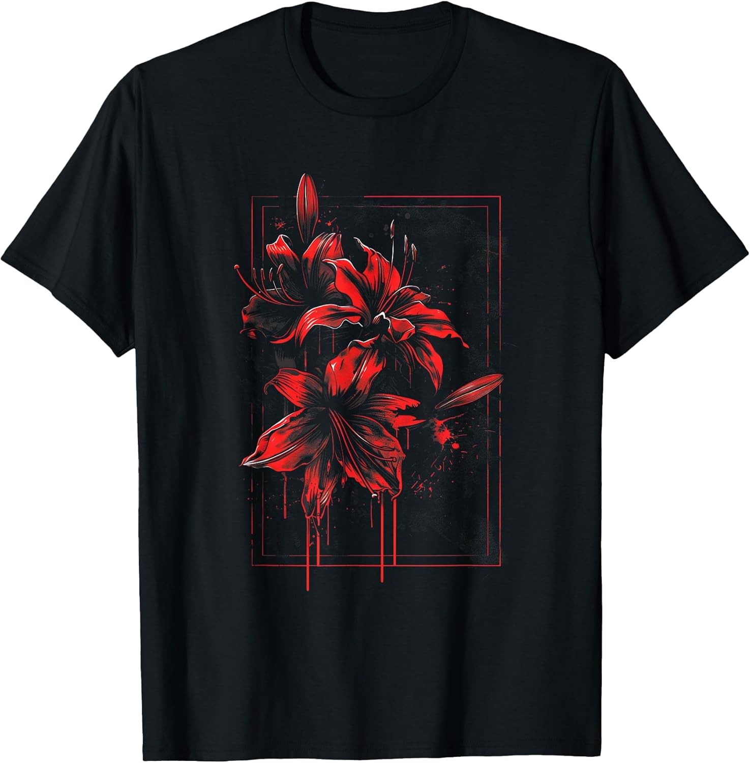 Anime Goth Red Spider Lily Flowers Art Aesthetic Nature