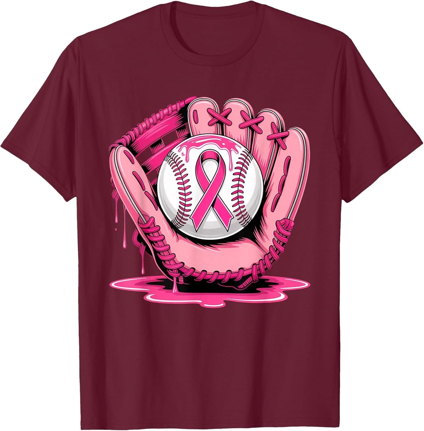 Baseball Drip Pink Breast Cancer Awareness Support Men Women