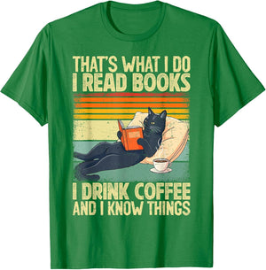 Cat Reading Book Lover Coffee Books Teacher Librarian Cat