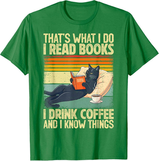 Cat Reading Book Lover Coffee Books Teacher Librarian Cat