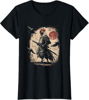 Samurai Rooster Warrior Vintage Japanese Anime Funny
