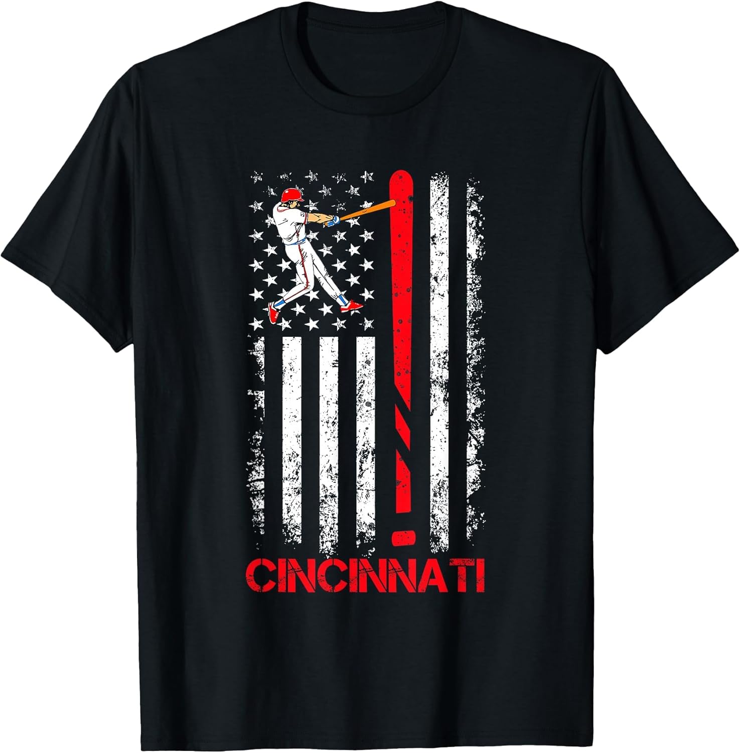 Vintage Cincinnati Baseball American US Flag Premium