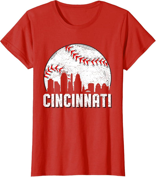 Vintage Cincinnati Funny Baseball Lovers Women Men Outfit