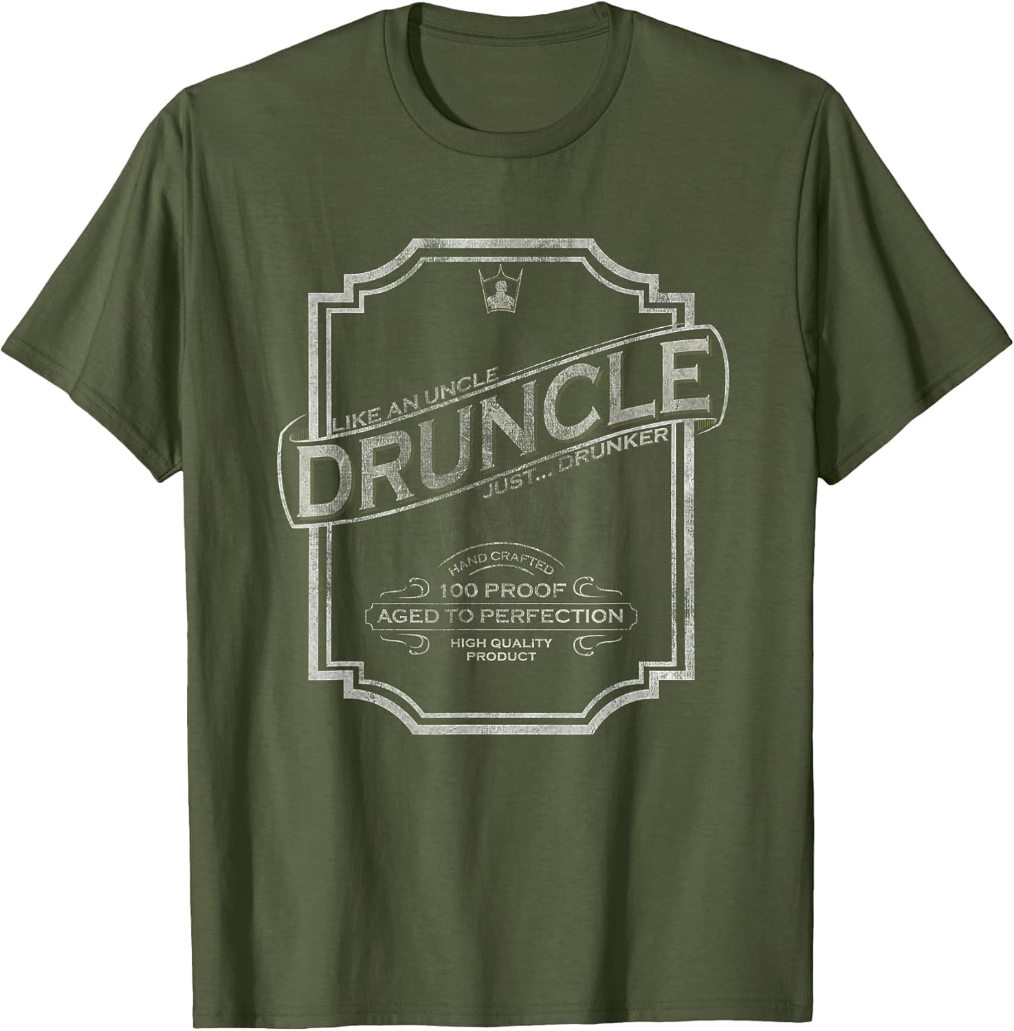 DRUNCLE Vintage Weathered Whiskey Label Design T Shirt