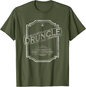 DRUNCLE Vintage Weathered Whiskey Label Design T Shirt