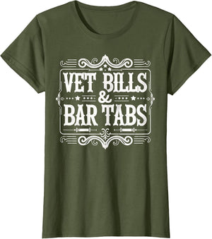 Vet Bills and Bar Tabs Funny Vintage Horse Lovers Art