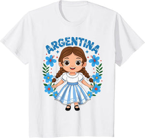 Argentina Argentinian Girl Traditional Dress Flowers