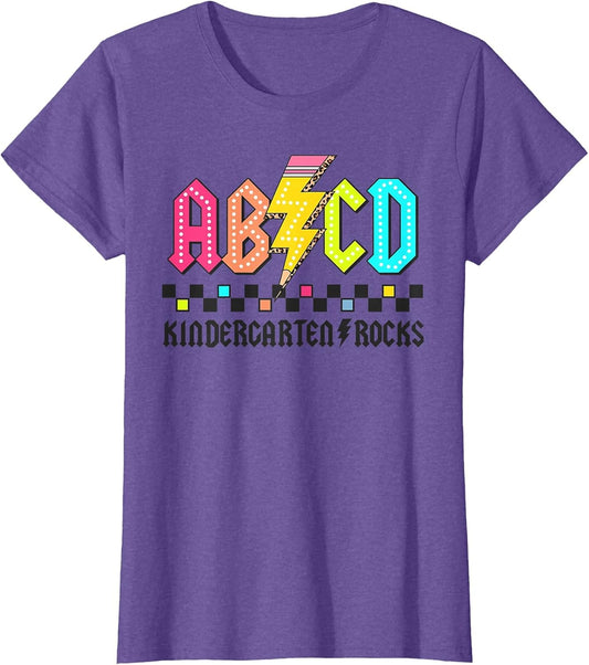 ABCD Kindergarten Rocks Pencil Lightning Teachers Rock Boys