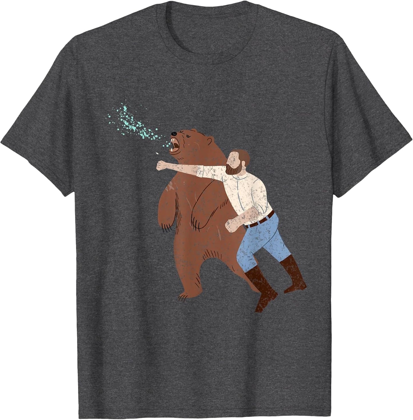 Funny Man Punching Bear Vintage