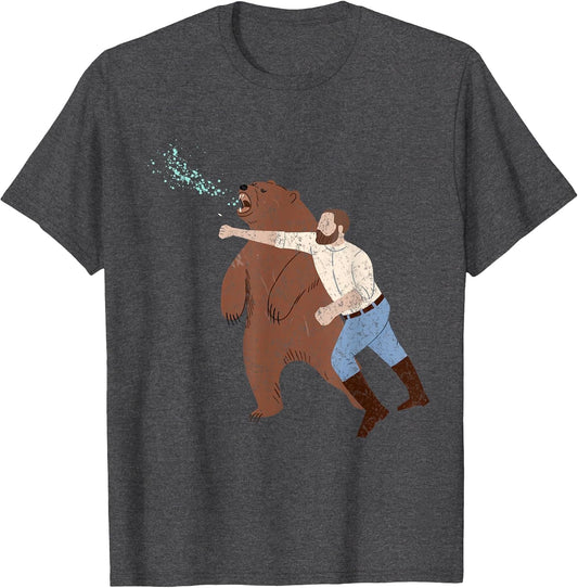 Funny Man Punching Bear Vintage