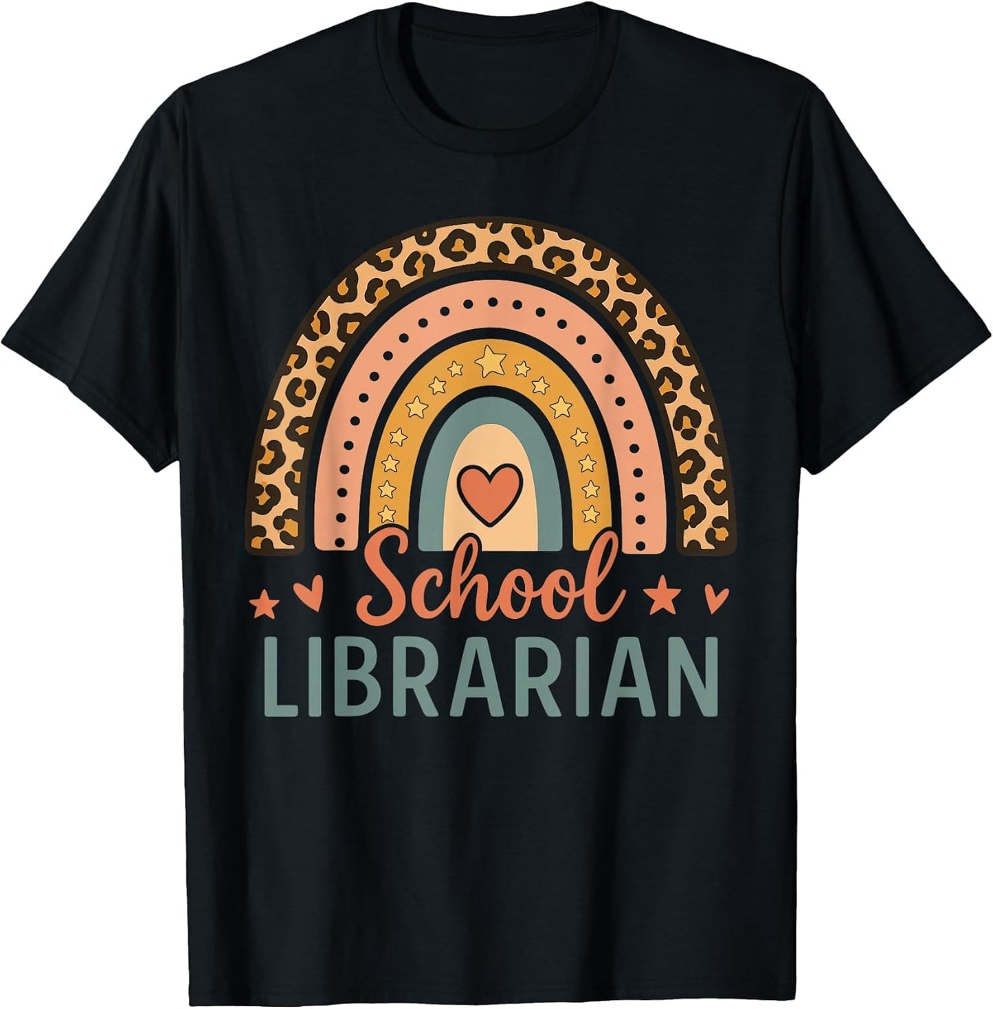 Cute School Librarian Rainbow Leopard Print Funny Librarian