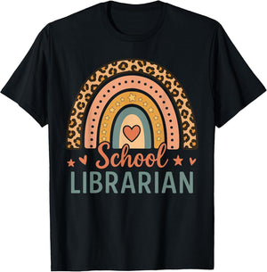 Cute School Librarian Rainbow Leopard Print Funny Librarian