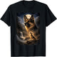 German Shepherd Dog Howling at Moon Vintage Funny Mystic