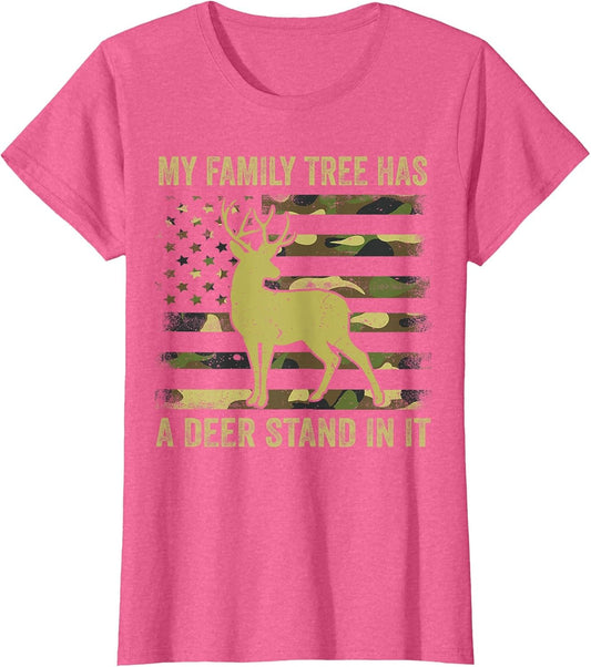 Hunting-Shirt Family Tree Has Deer Stand Funny Hunter Dad