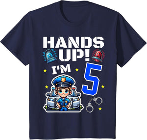 Kids 5th Birthday Boy Police Car Policeman 5 Years Old Officer