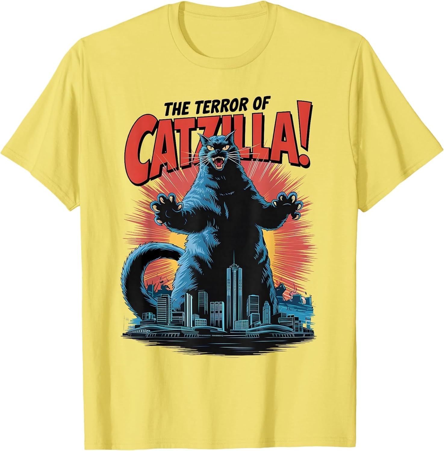 Terror of Vintage Catzilla Cat Spooky Cat Halloween