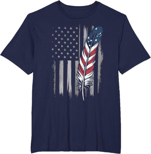 Feather USA Flag Native American Tribal Tradition