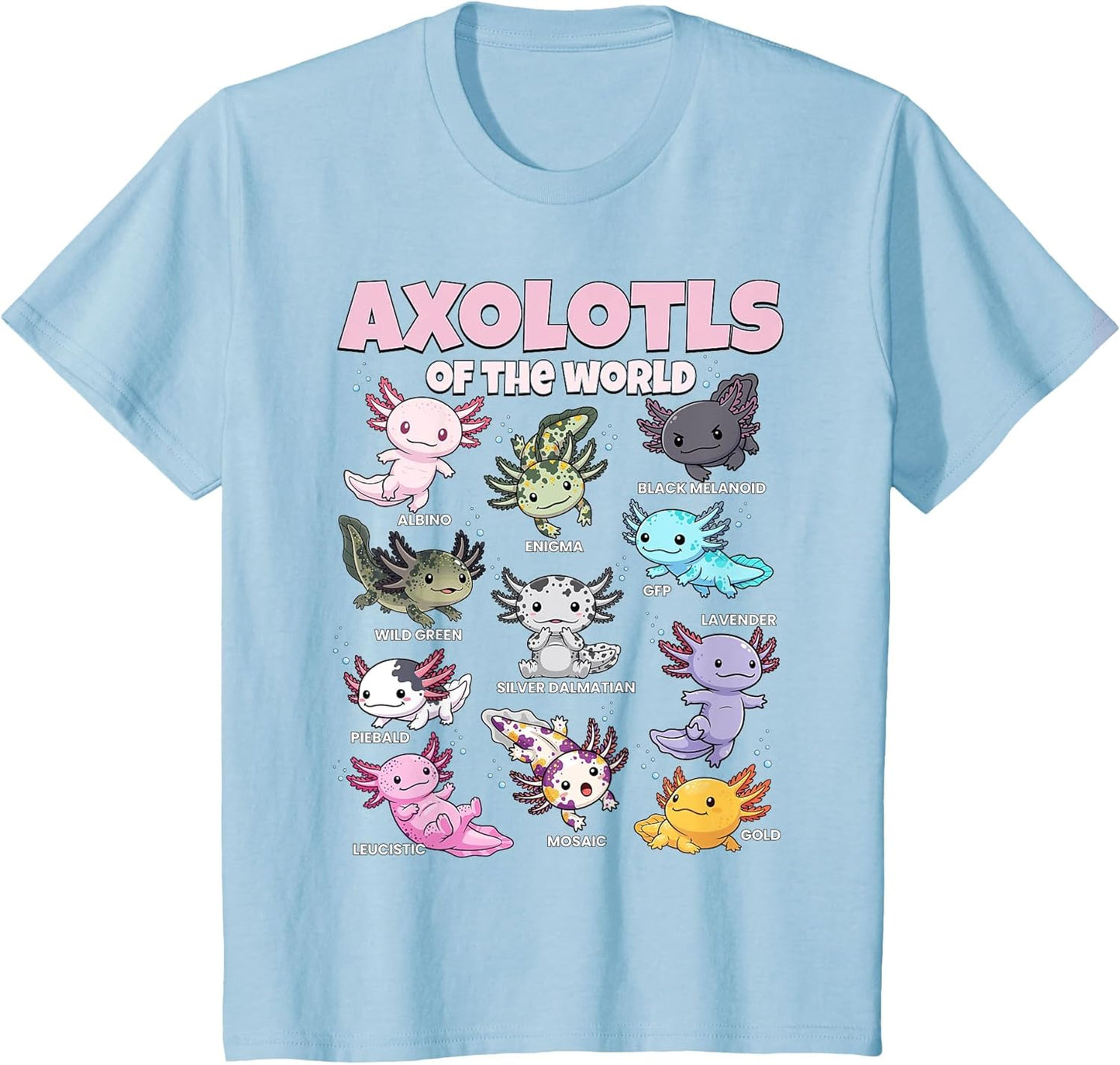 Axolotls of The World Kawaii Educational Graphic for Kids