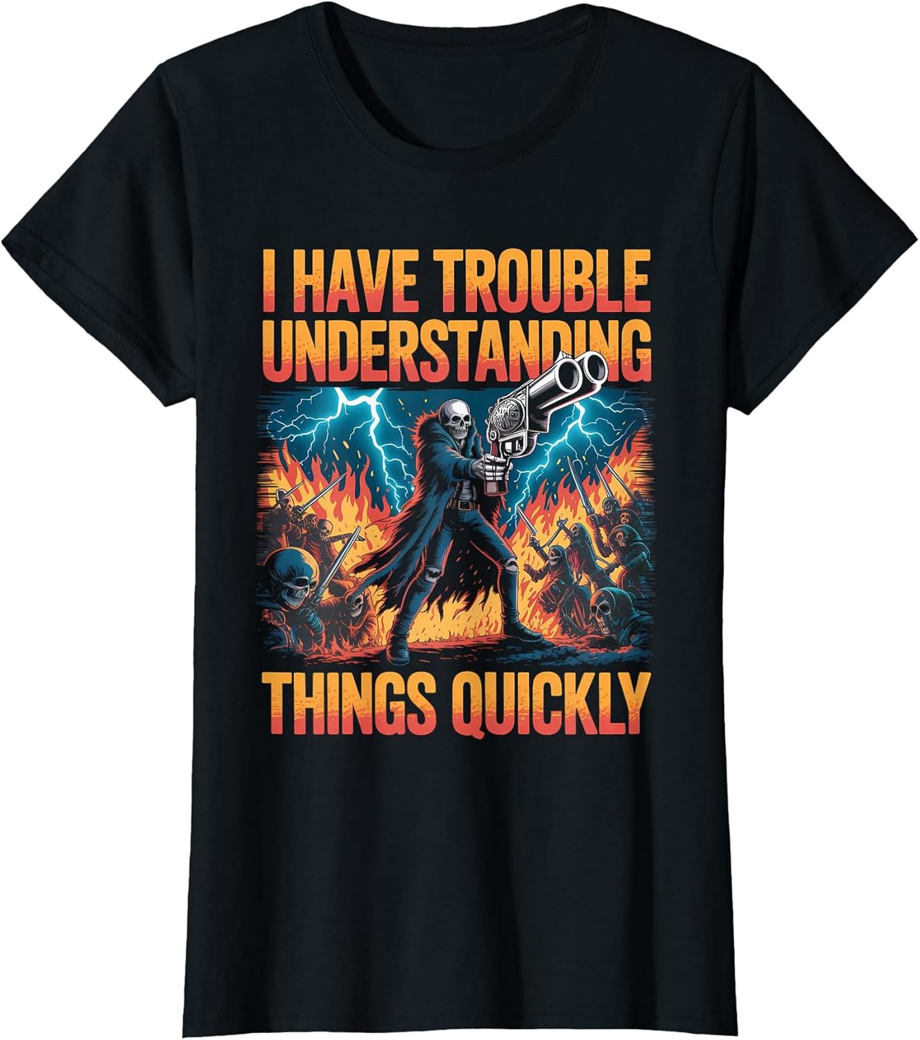 Trouble Understanding Funny Skeleton Meme Bootleg Unhinged