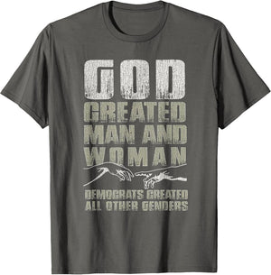 Vintage God Created Man & Woman Democrats Created All Other