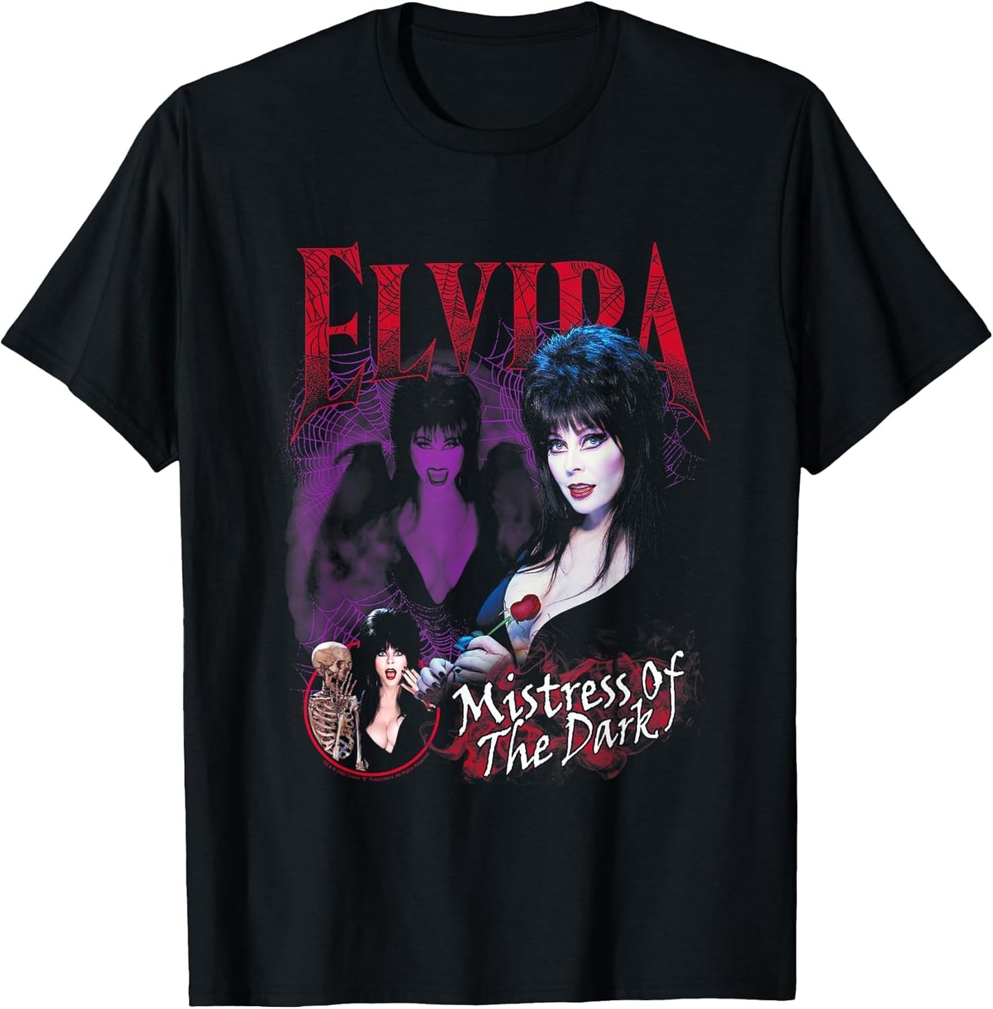 Elvira, Mistress of The Dark Purple and Red Graphic