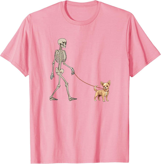Funny Chihuahua Skeleton Dog Walking Halloween
