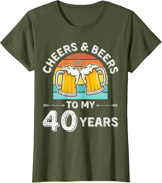 Vintage Retro Celebrate My 40 Years of Cheers and Beers