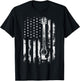 Retro US Flag Acoustic Guitar Distressed Patriotic Guitarist